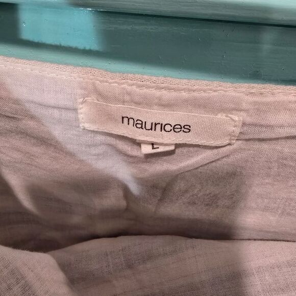 Maurices White & Gray Striped Cinched Strap Dress, Size Large - Picture 6 of 8